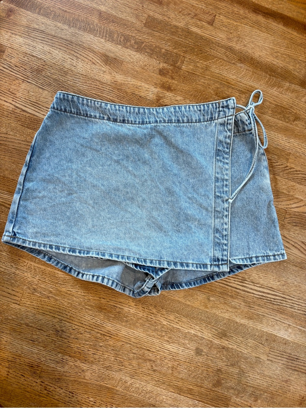 Rewash Light Blue Denim Wrap Skort